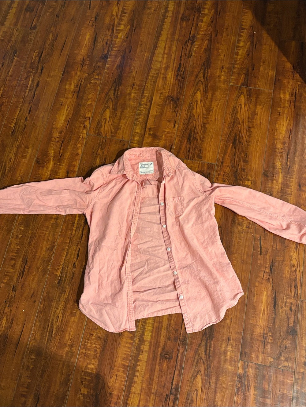 American Eagle Outfitters Light Pink Kids' Button-Down Shirt